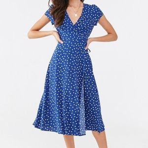 Polka dot wrap dress